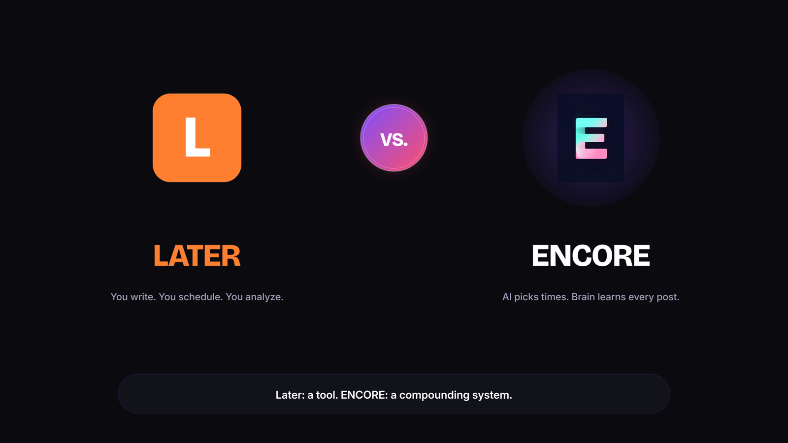 ENCORE vs Later comparison