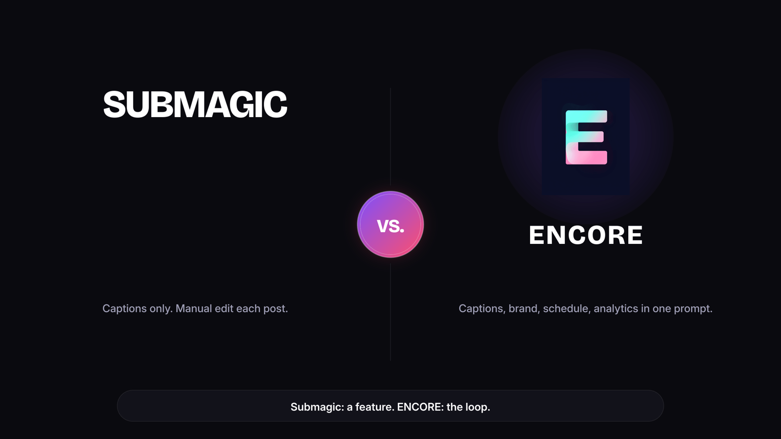 ENCORE vs Submagic comparison